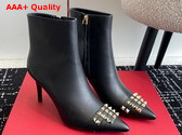 Valentino Rockstud Calfskin Ankle Boot in Black Replica