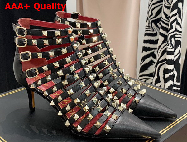 Valentino Rockstud Calfskin Boot 100mm Black Replica