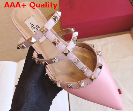 Valentino Rockstud Calfskin Mule in Pink Replica