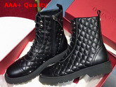 Valentino Rockstud Combat Boot in Black Calfskin Replica