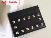 Valentino Rockstud Credit Card Holder in Black Calfskin Replica