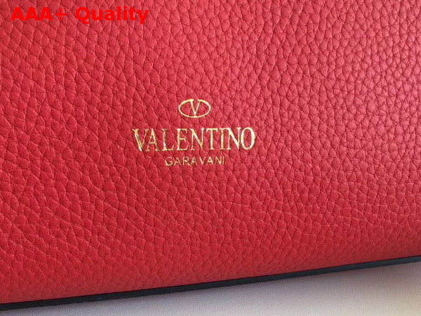 Valentino Rockstud Lock Tote in Red Stampa Alce Calfskin Replica