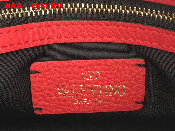 Valentino Rockstud Lock Tote in Red Stampa Alce Calfskin Replica