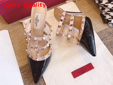 Valentino Rockstud Mules in Black Patent Leather Replica