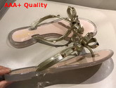 Valentino Rockstud PVC Flip Flops Gold Glitter Rubber Replica