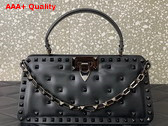 Valentino Rockstud Padded Nappa Handbag in Black Replica