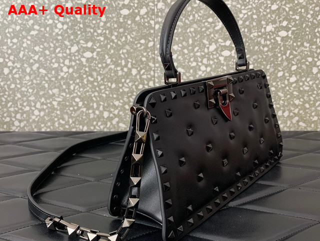 Valentino Rockstud Padded Nappa Handbag in Black Replica