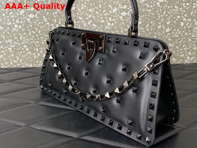 Valentino Rockstud Padded Nappa Handbag in Black Replica