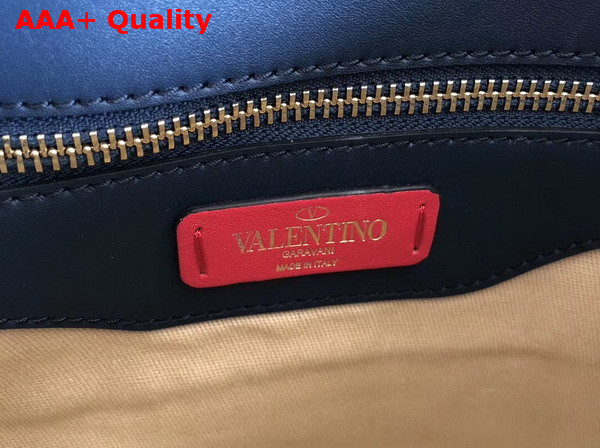 Valentino Rockstud Shoulder Bag Navy Blue Calfskin Replica