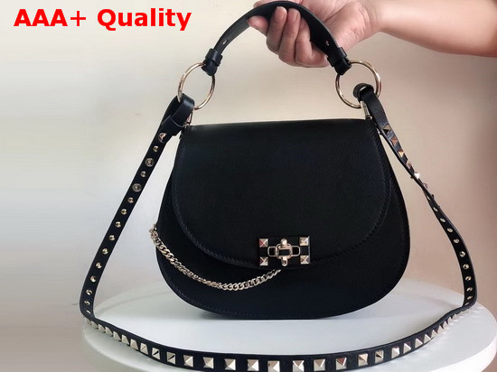 Valentino Rockstud Shoulder Bag in Black Calfskin Replica