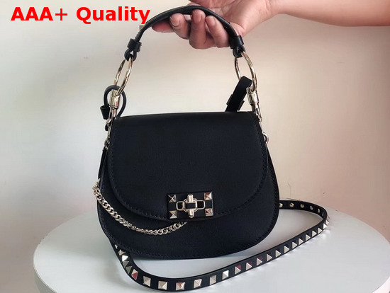 Valentino Rockstud Shoulder Bag in Black Calfskin Replica