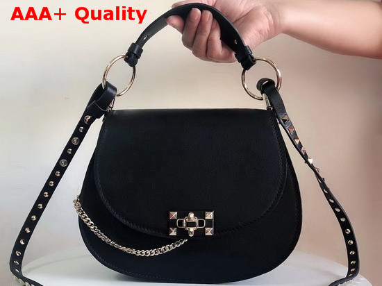 Valentino Rockstud Shoulder Bag in Black Calfskin Replica