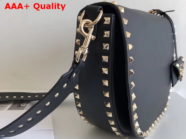 Valentino Rockstud Shoulder Bag in Black Calfskin with Gold Hardware Replica