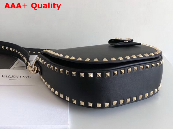 Valentino Rockstud Shoulder Bag in Black Calfskin with Gold Hardware Replica