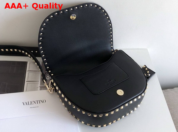 Valentino Rockstud Shoulder Bag in Black Calfskin with Gold Hardware Replica