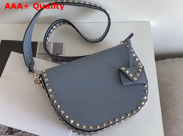 Valentino Rockstud Shoulder Bag in Light Blue Calfskin Replica