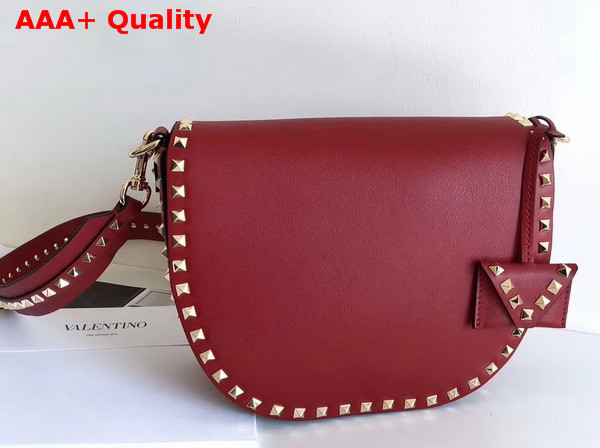 Valentino Rockstud Shoulder Bag in Red Calfskin Replica