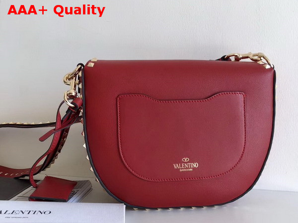 Valentino Rockstud Shoulder Bag in Red Calfskin Replica