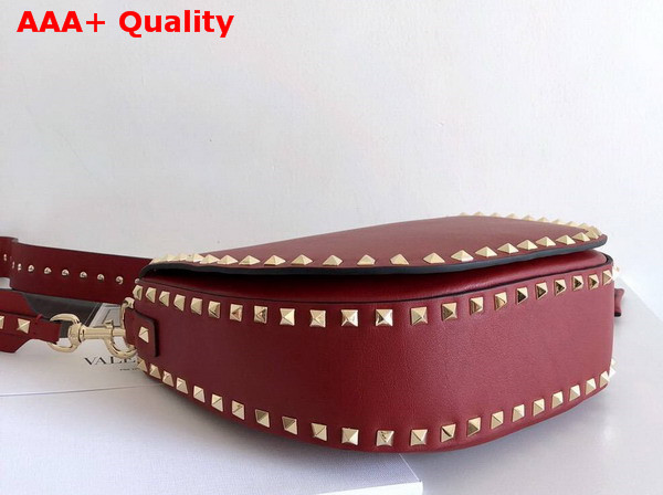 Valentino Rockstud Shoulder Bag in Red Calfskin Replica