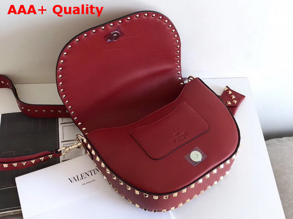 Valentino Rockstud Shoulder Bag in Red Calfskin Replica