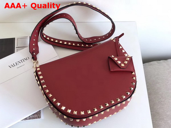 Valentino Rockstud Shoulder Bag in Red Calfskin Replica