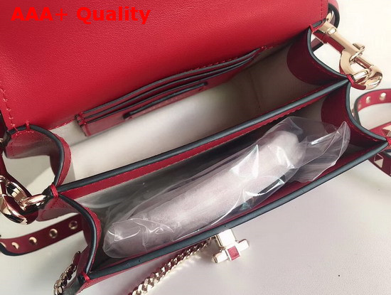 Valentino Rockstud Shoulder Bag in Red Smooth Calfskin Replica