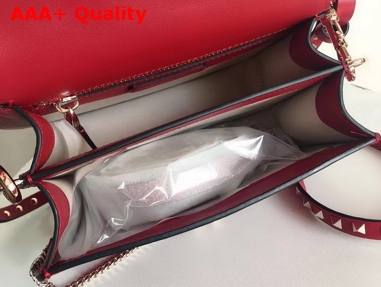 Valentino Rockstud Shoulder Bag in Red Smooth Calfskin Replica