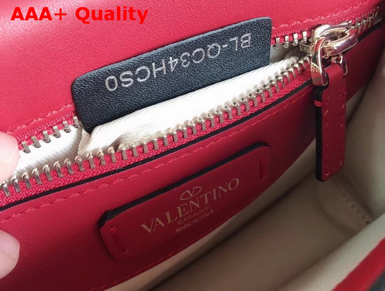 Valentino Rockstud Shoulder Bag in Red Smooth Calfskin Replica