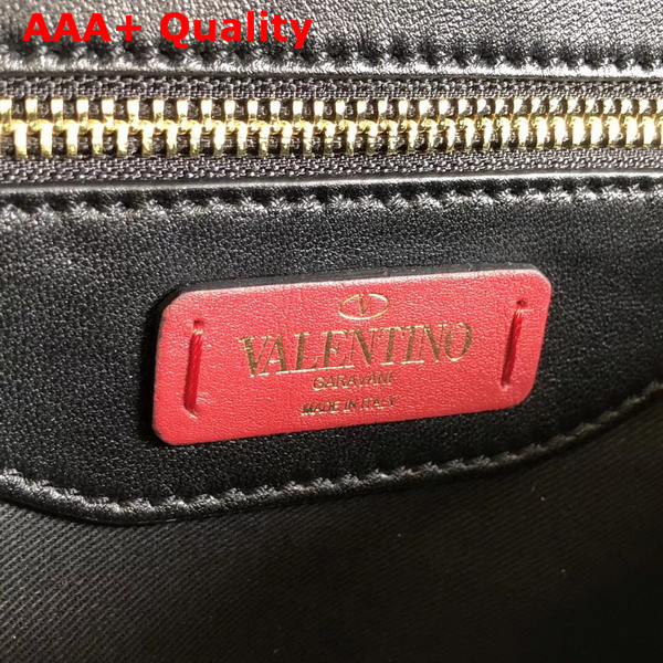 Valentino Rockstud Top Handle Bag in Black Soft Lambskin Leather Replica