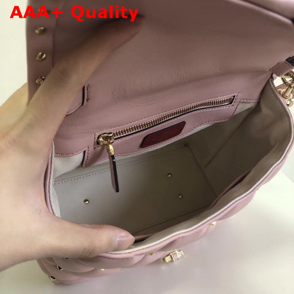 Valentino Rockstud Top Handle Bag in Pink Soft Lambskin Leather Replica