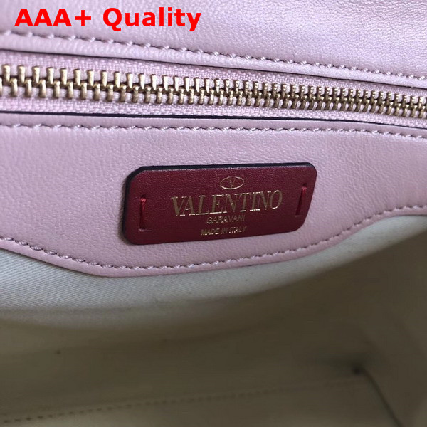 Valentino Rockstud Top Handle Bag in Pink Soft Lambskin Leather Replica