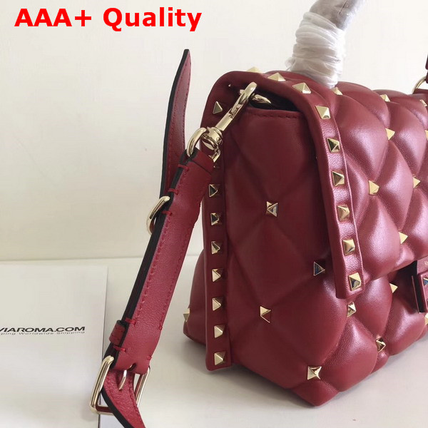 Valentino Rockstud Top Handle Bag in Red Soft Lambskin Leather Replica