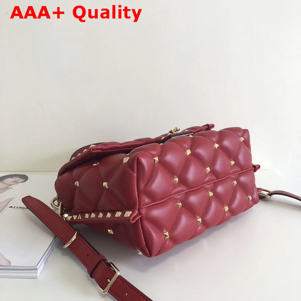 Valentino Rockstud Top Handle Bag in Red Soft Lambskin Leather Replica