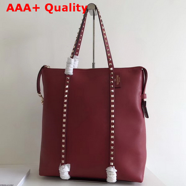 Valentino Rockstud Tote Red Calfskin Replica