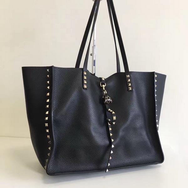 Valentino Rockstud Tote in Black Soft Calfskin For Sale