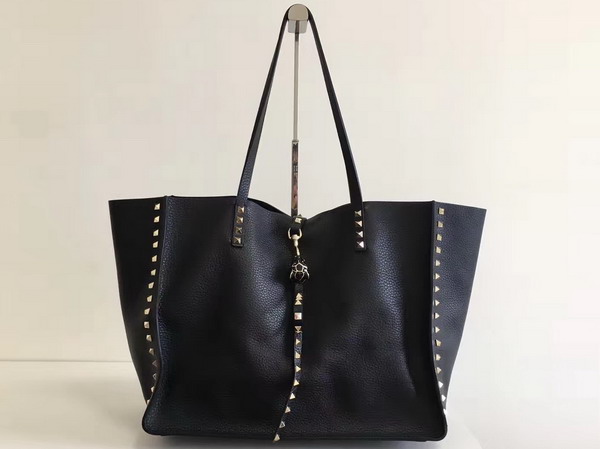 Valentino Rockstud Tote in Black Soft Calfskin For Sale