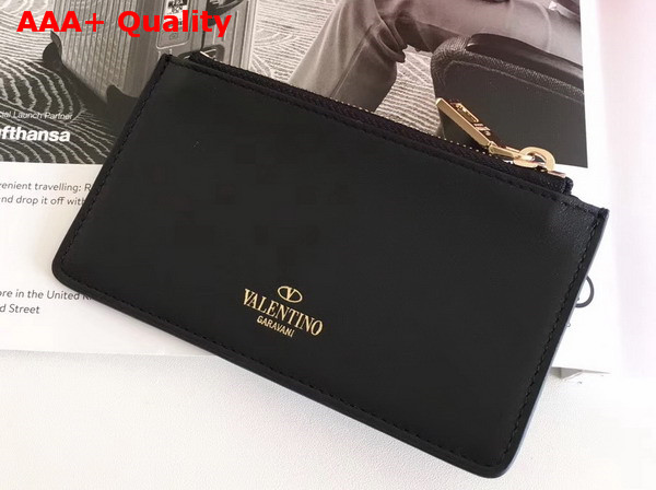 Valentino Rockstud Wallet in Black Calfskin Replica