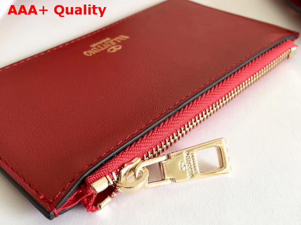 Valentino Rockstud Wallet in Red Calfskin Replica