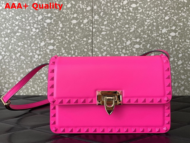 Valentino Rockstud23 Smooth Calfskin Shoulder Bag in Rose Pop Pink Replica