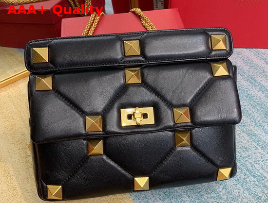 Valentino Roman Stud Nappa Chain Bag in Black Replica