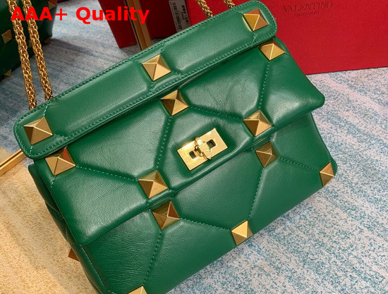 Valentino Roman Stud Nappa Chain Bag in Green Replica