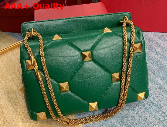 Valentino Roman Stud Nappa Chain Bag in Green Replica