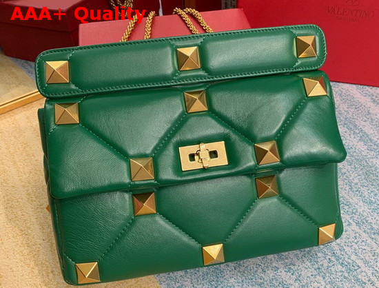 Valentino Roman Stud Nappa Chain Bag in Green Replica