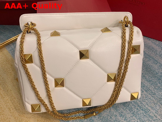 Valentino Roman Stud Nappa Chain Bag in Ivory Replica