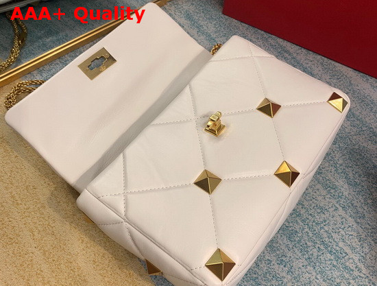 Valentino Roman Stud Nappa Chain Bag in Ivory Replica