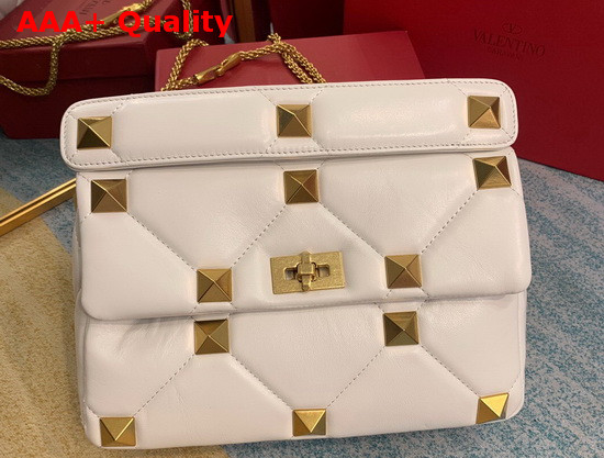 Valentino Roman Stud Nappa Chain Bag in Ivory Replica