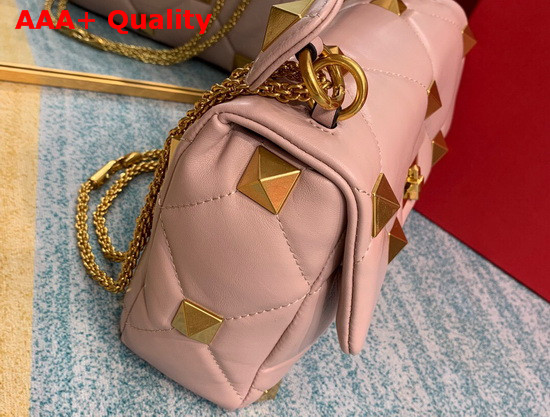 Valentino Roman Stud Nappa Chain Bag in Light Pink Replica