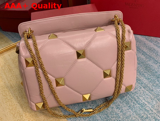 Valentino Roman Stud Nappa Chain Bag in Light Pink Replica