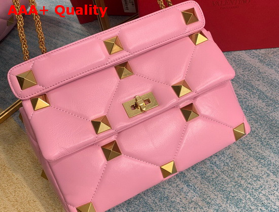 Valentino Roman Stud Nappa Chain Bag in Rose Cannelle Replica