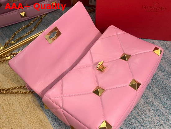 Valentino Roman Stud Nappa Chain Bag in Rose Cannelle Replica